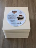 White MDF Square 6mm Thickness Cake Boards Footed - Image 2